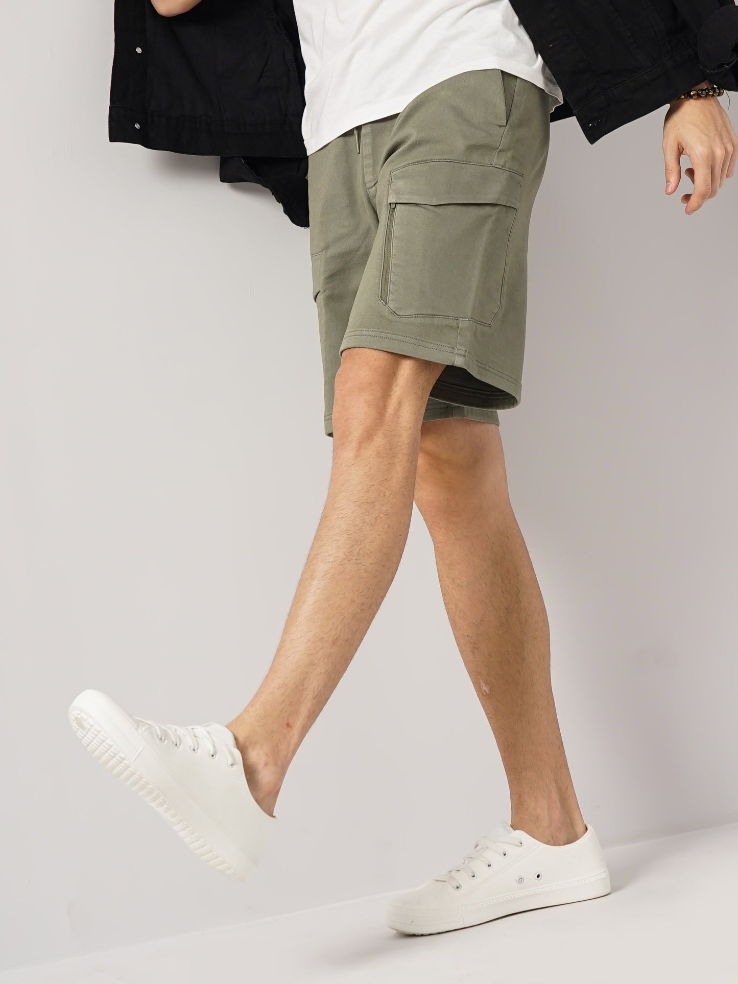 Olive Regular Fit Shorts