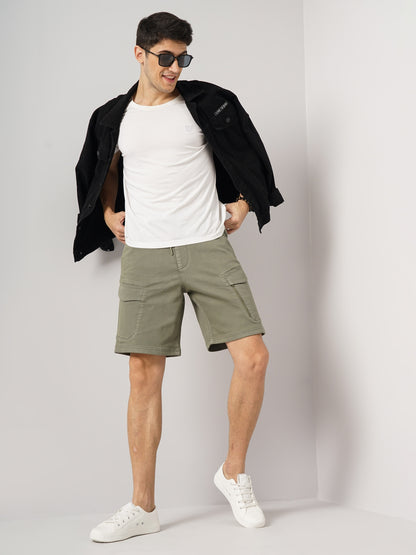 Olive Regular Fit Shorts