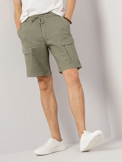 Olive Regular Fit Shorts