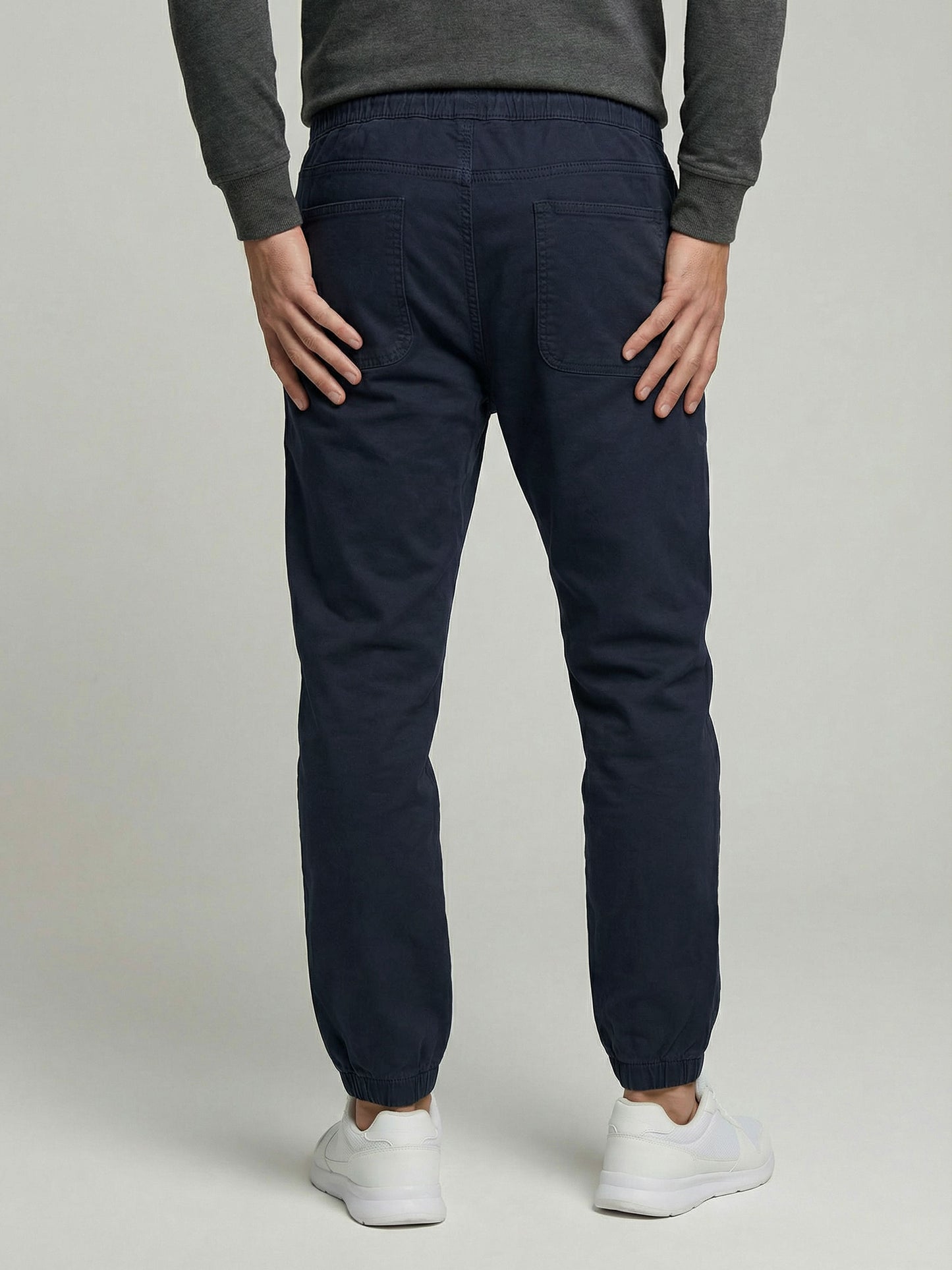 Celio* Men Navy Blue Solid Jogger Fit Cotton Jeans