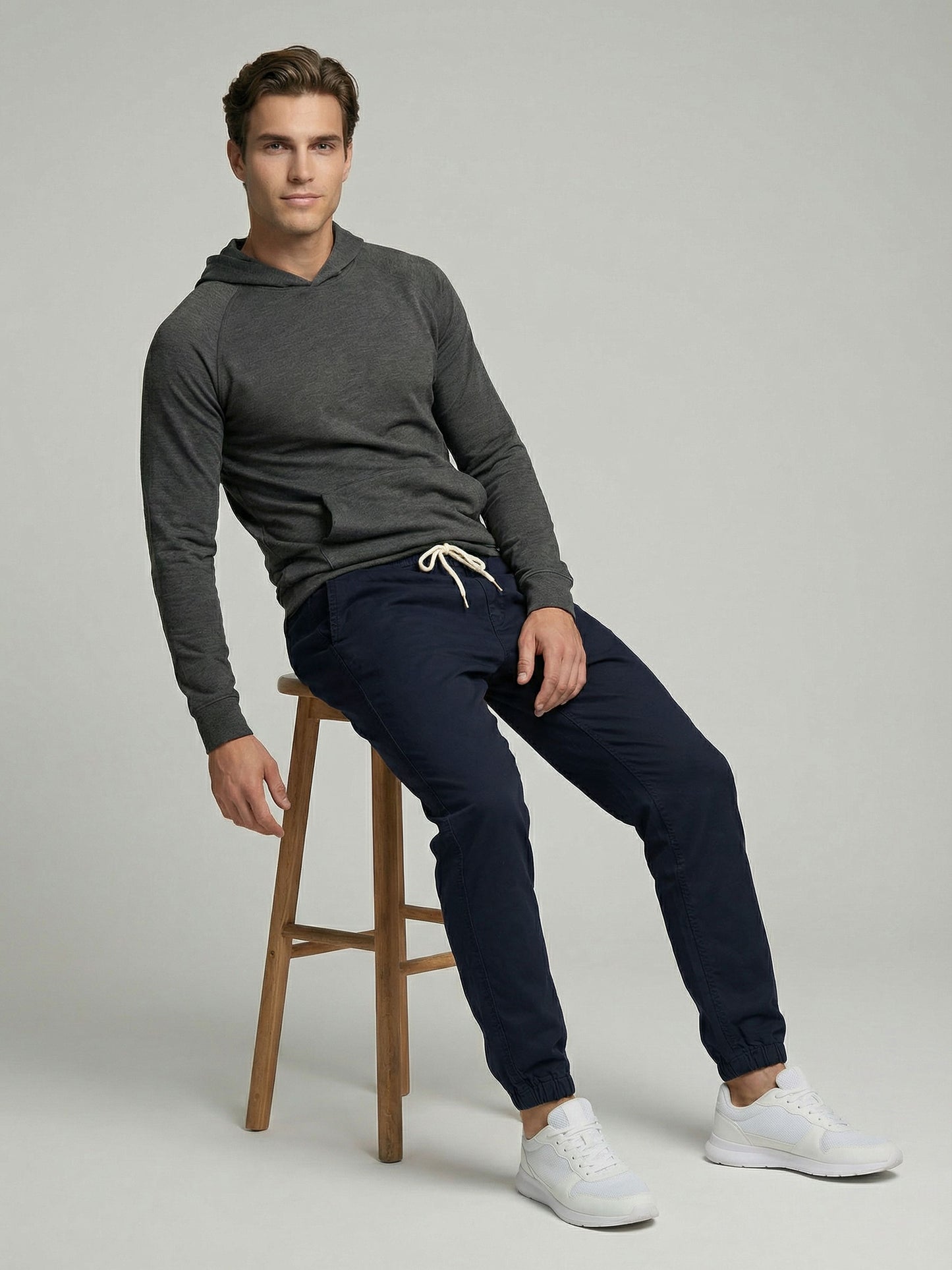 Celio* Men Navy Blue Solid Jogger Fit Cotton Jeans