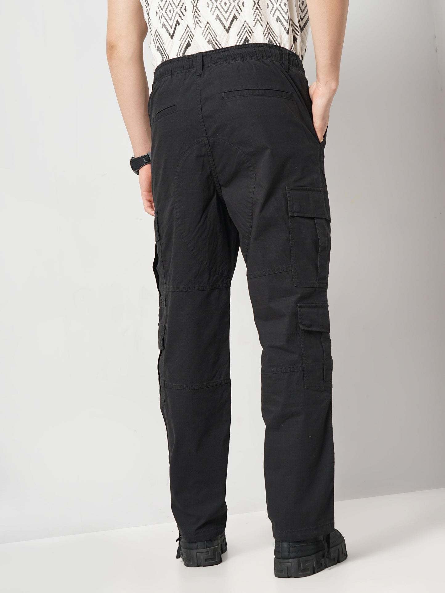 Black Regular Fit Cargos