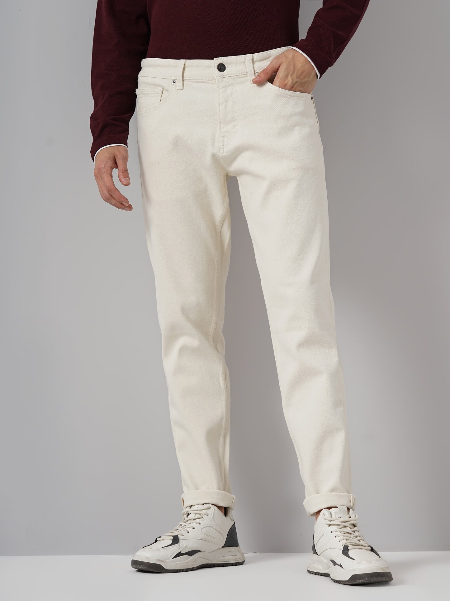 Beige Slim Fit Jeans