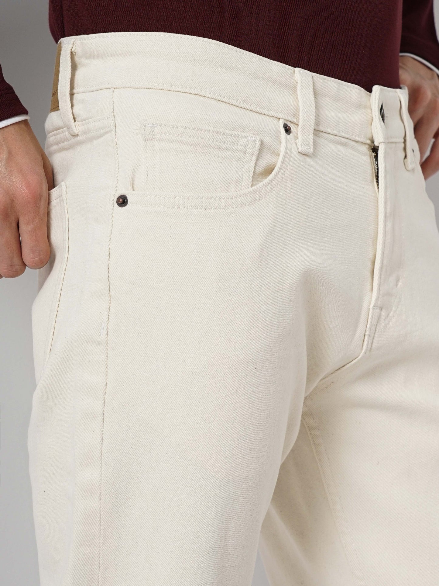 Beige Slim Fit Jeans