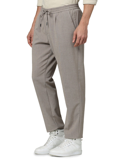 Beige Regular Fit Trousers