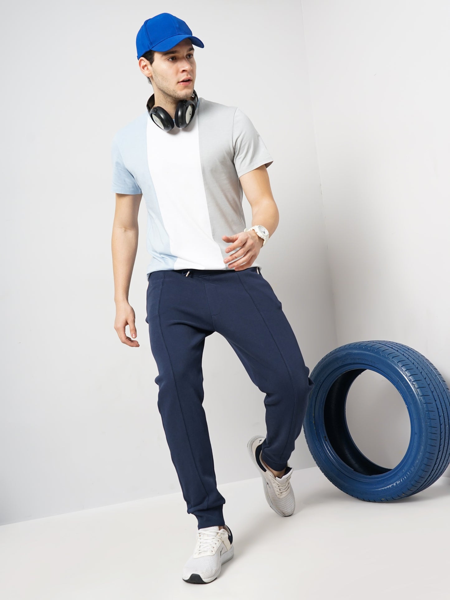 Navy Blue Slim Fit Trousers