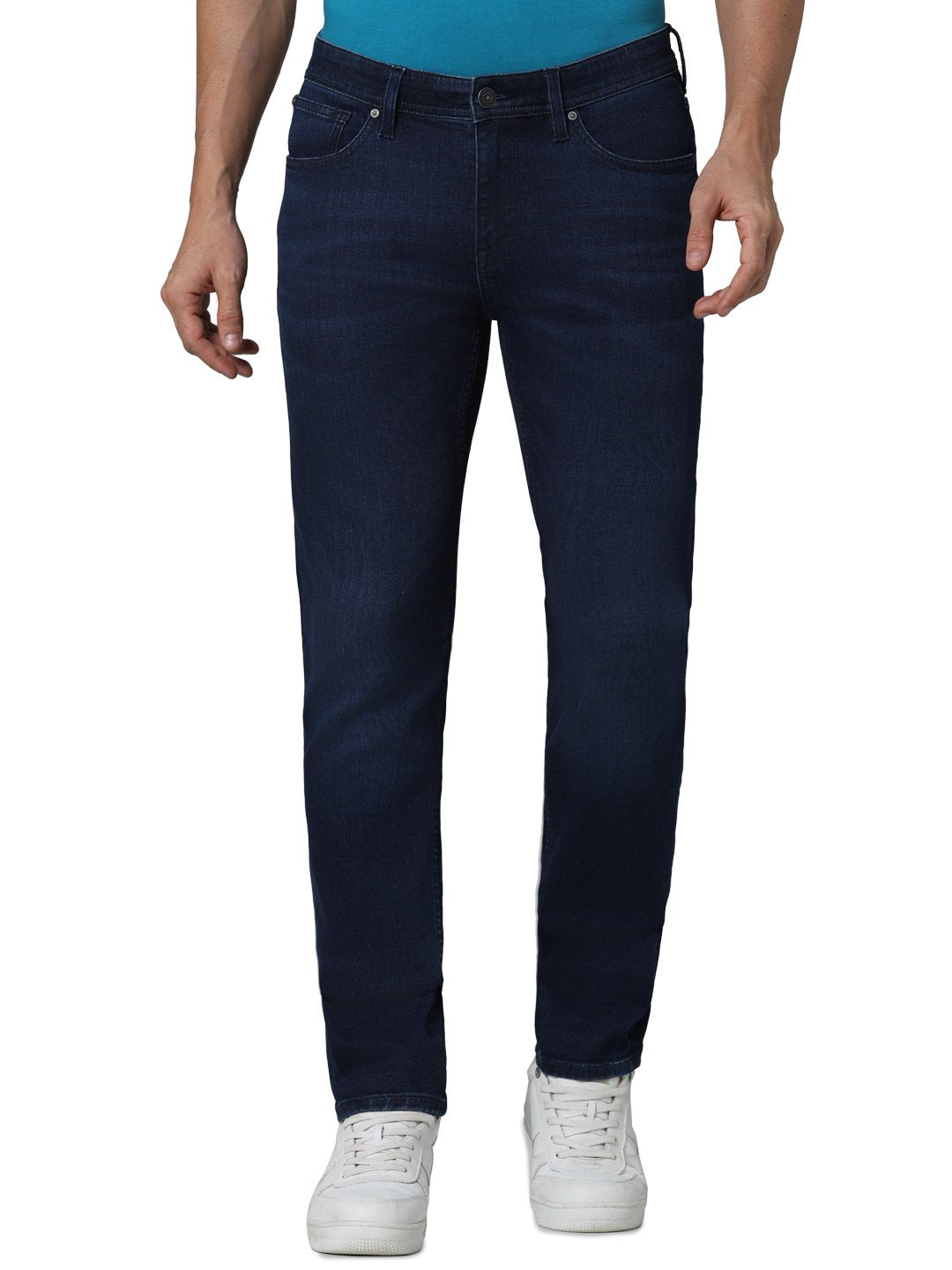 Celio Men Blue Solid Slim Fit Cotton Jeans