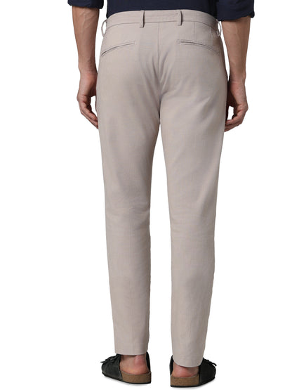 Beige Slim Fit Trousers