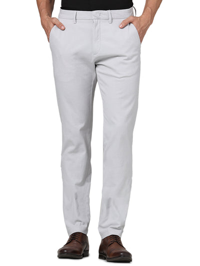 Celio* Formal Cotton Slim Fit Grey Trouser