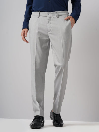 Celio* Formal Polyester Slim Fit Grey Trouser