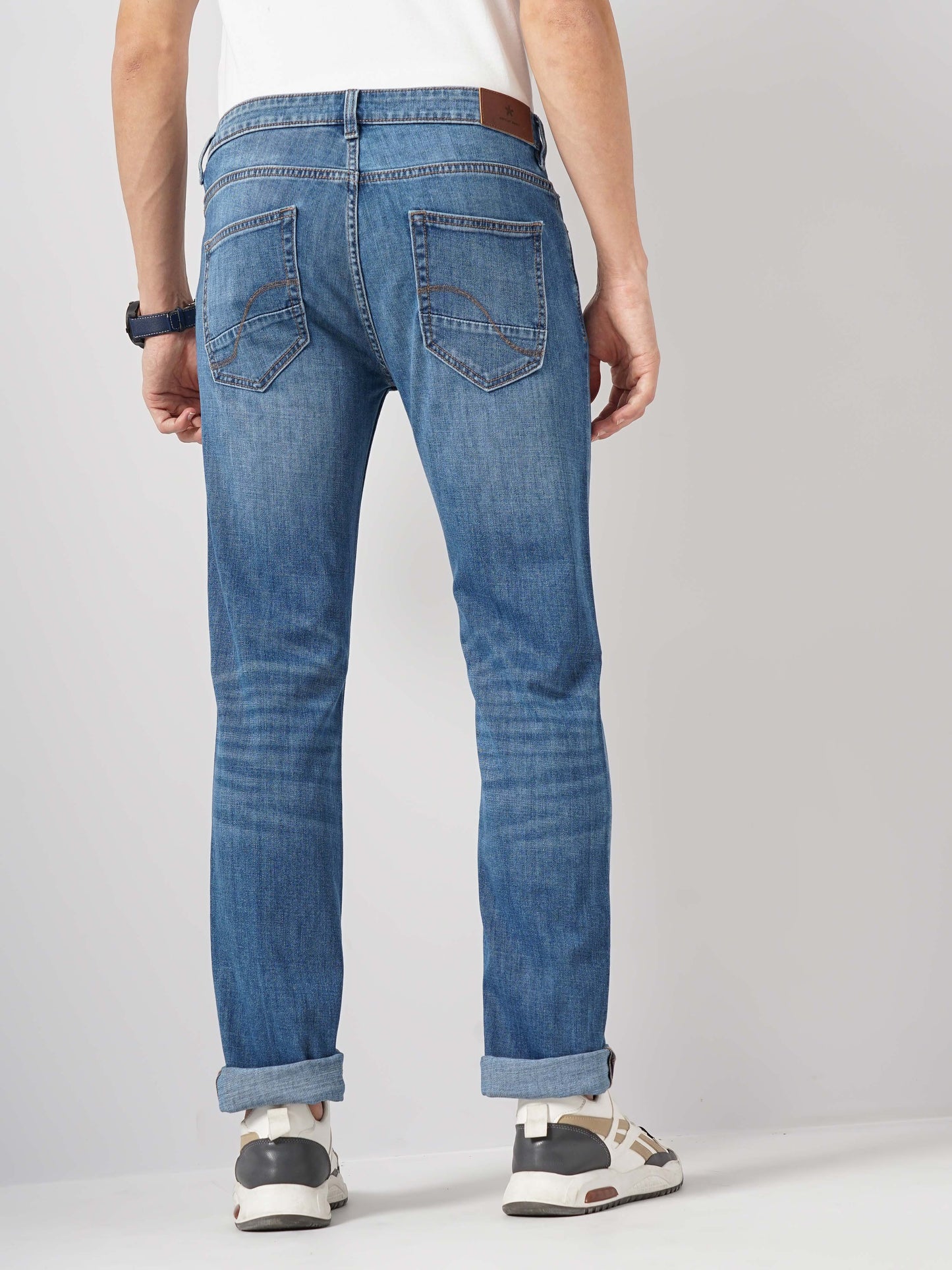 Blue Straight Slim Fit Soft Touch Jeans