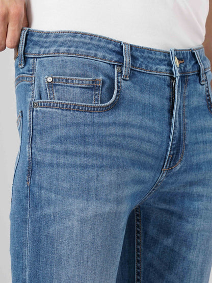 Blue Straight Slim Fit Soft Touch Jeans