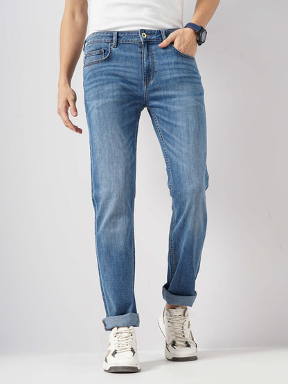 Blue Straight Slim Fit Soft Touch Jeans