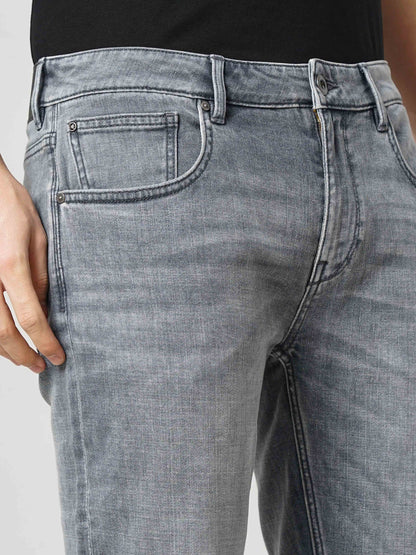 Grey Straight Slim Fit Soft Touch Jeans