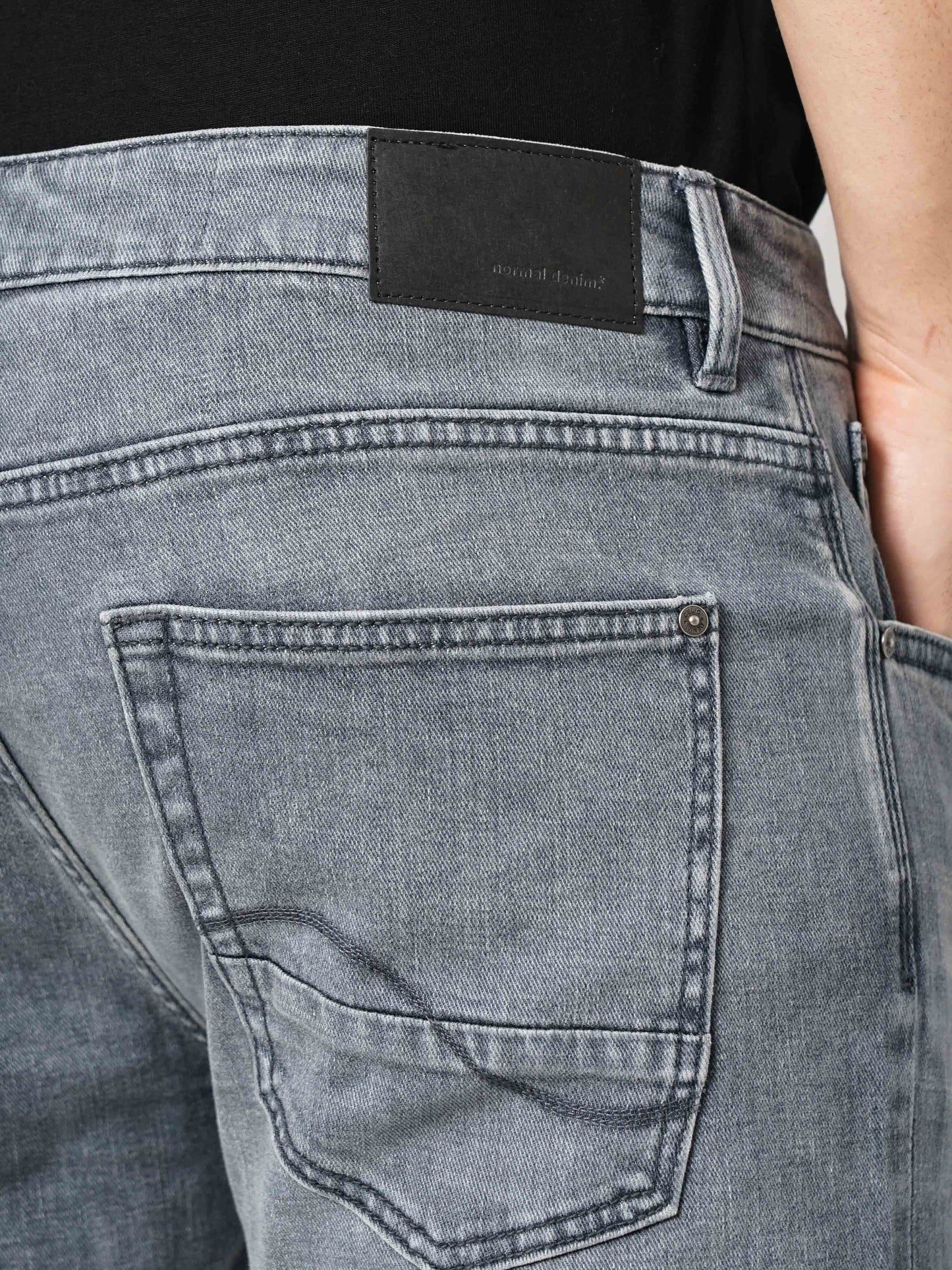 Grey Straight Slim Fit Soft Touch Jeans