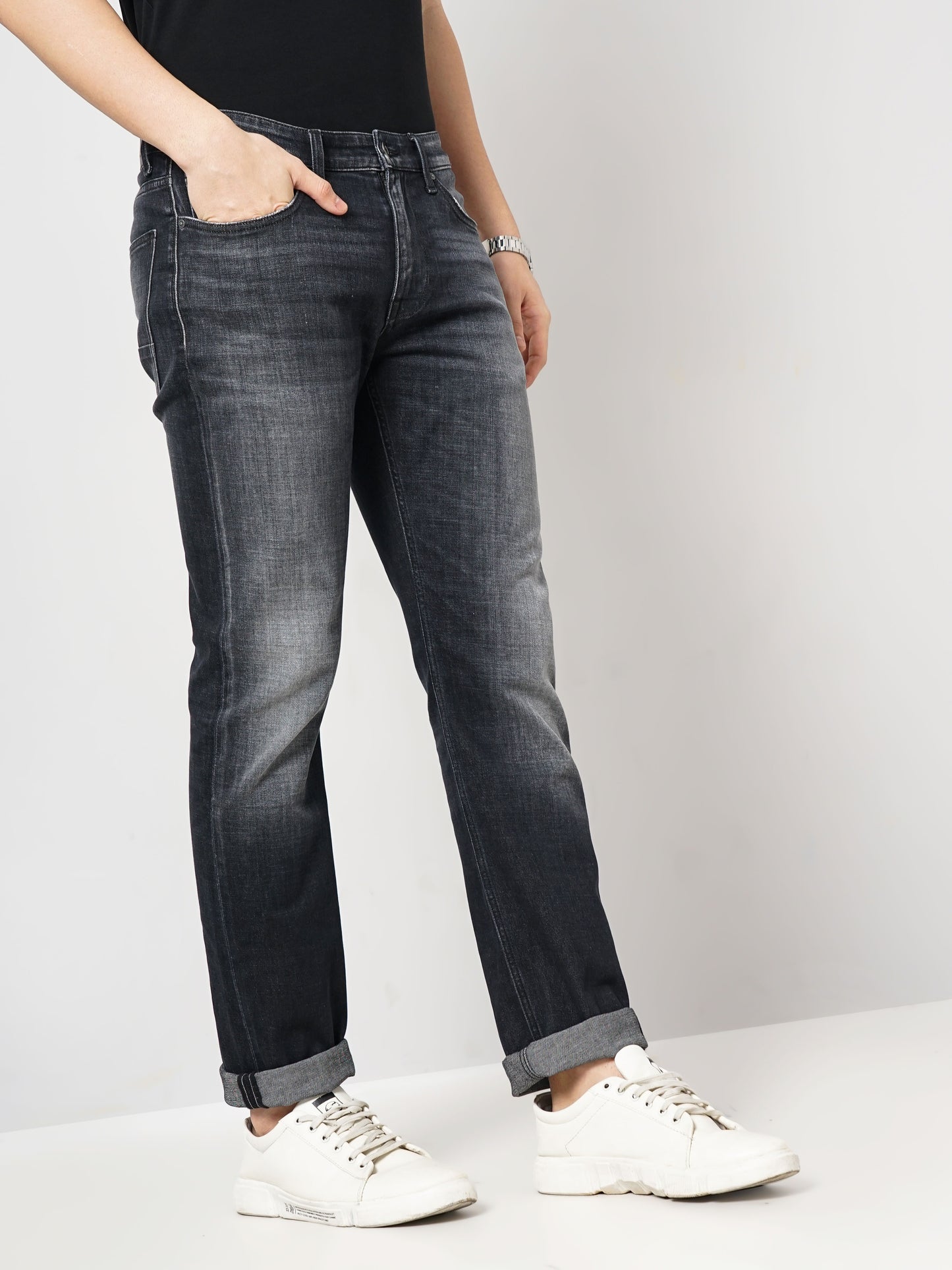 Black Straight Slim Fit Soft Touch Jeans