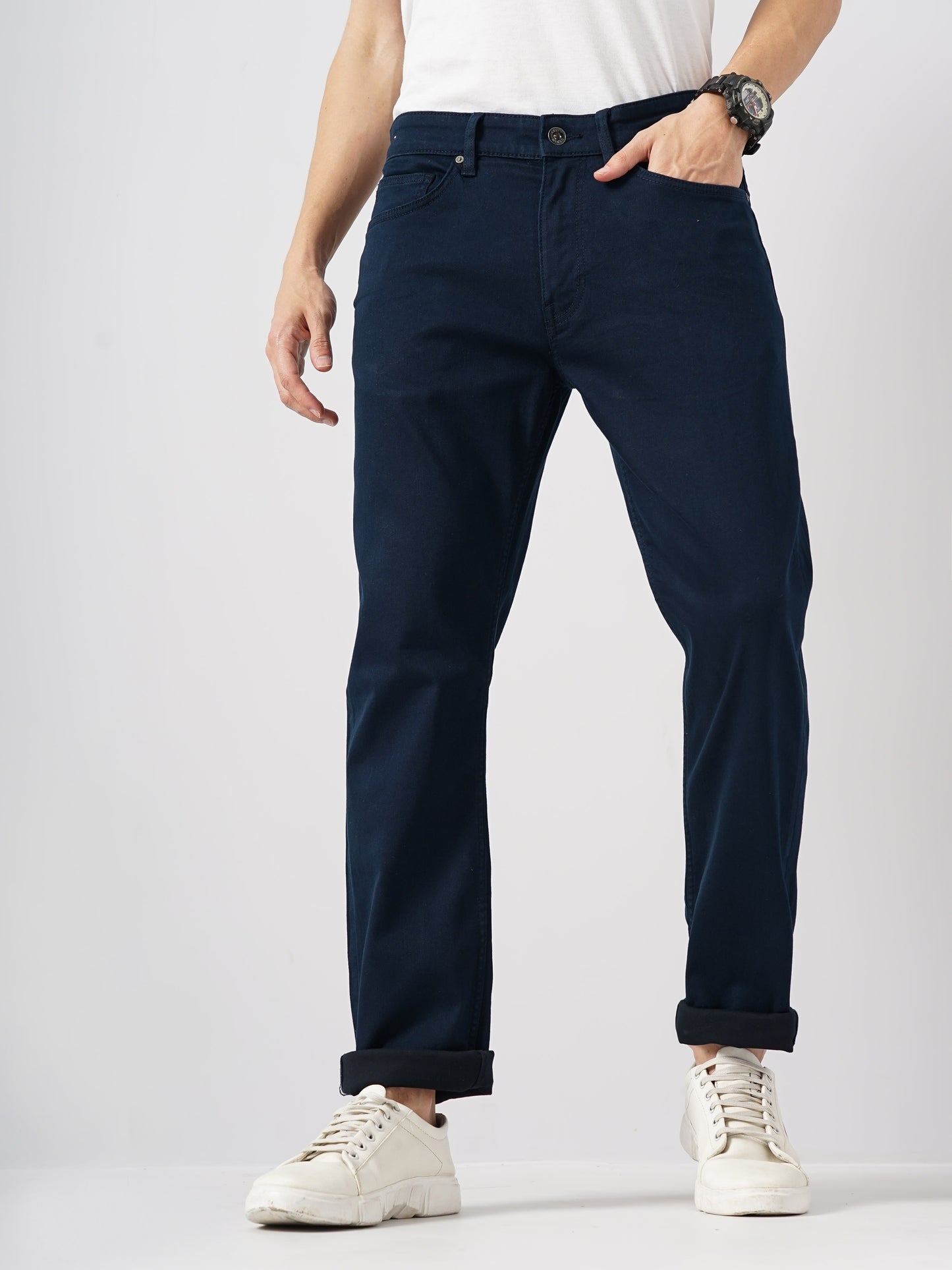 Blue Straight Slim Fit Stay Dark Jeans