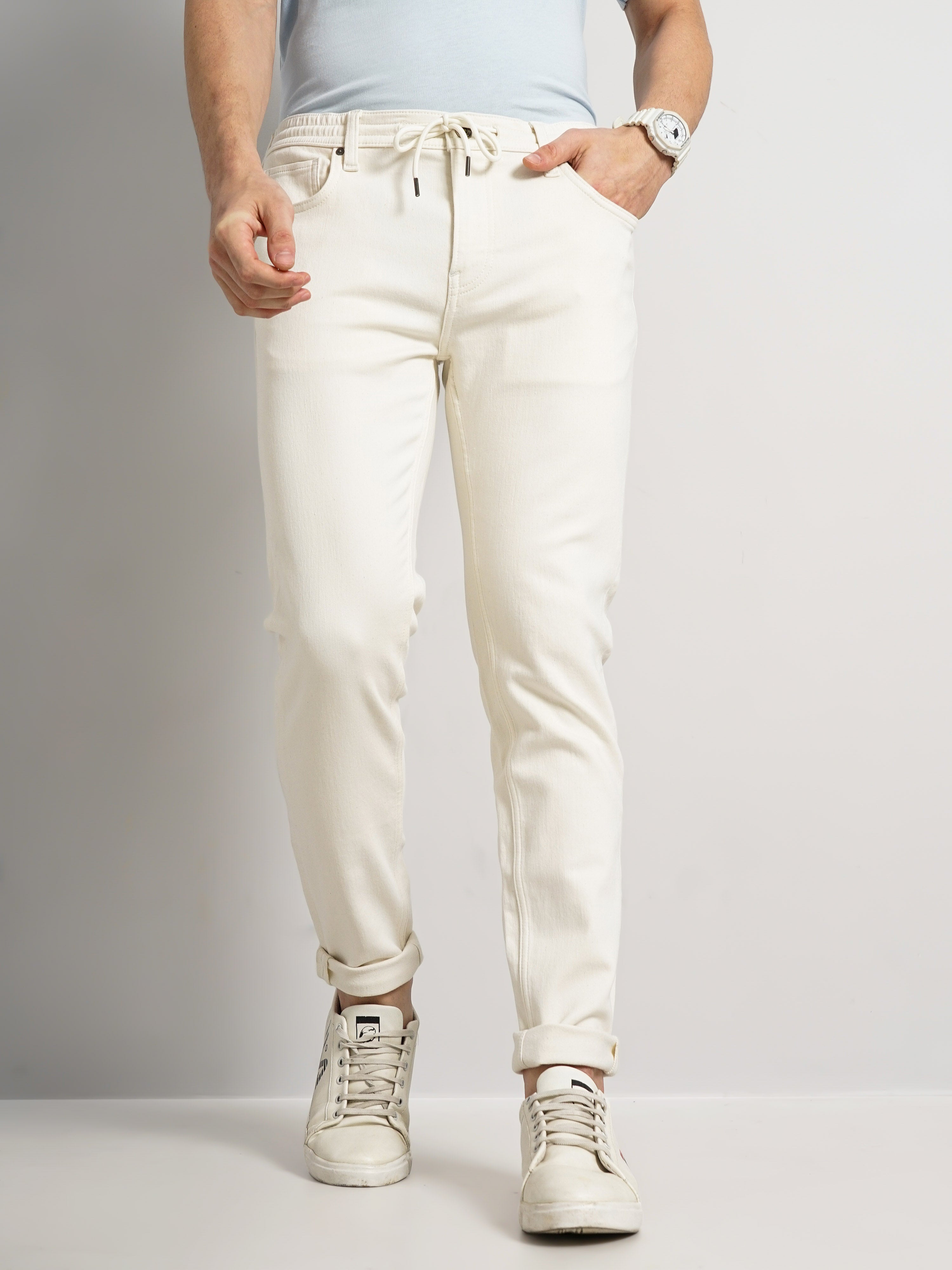 Beige Slim Fit Jeans