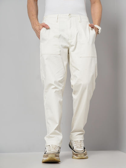 Beige Regular Fit Cargos