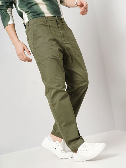 Olive Regular Fit Cargos