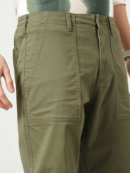 Olive Regular Fit Cargos