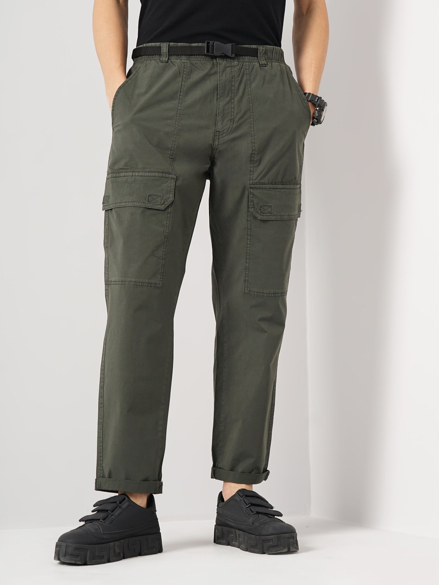 Olive Regular Fit Cargos