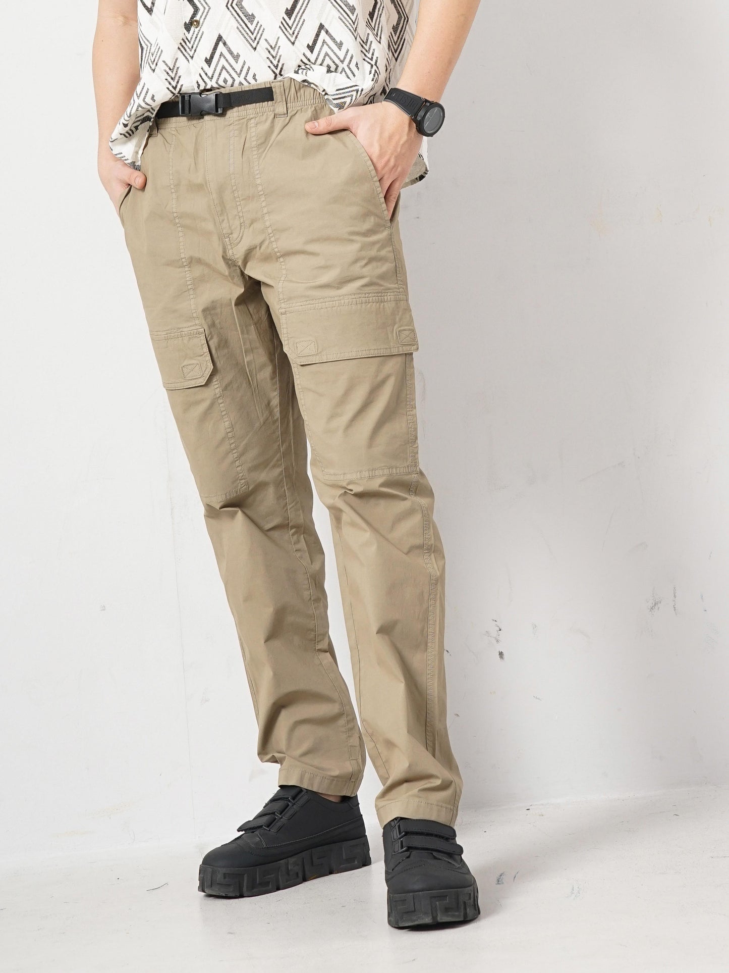 Beige Regular Fit Cargos