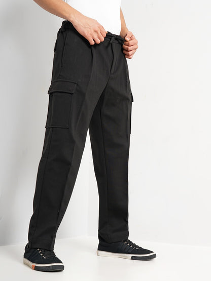 Black Straight Fit Cargos