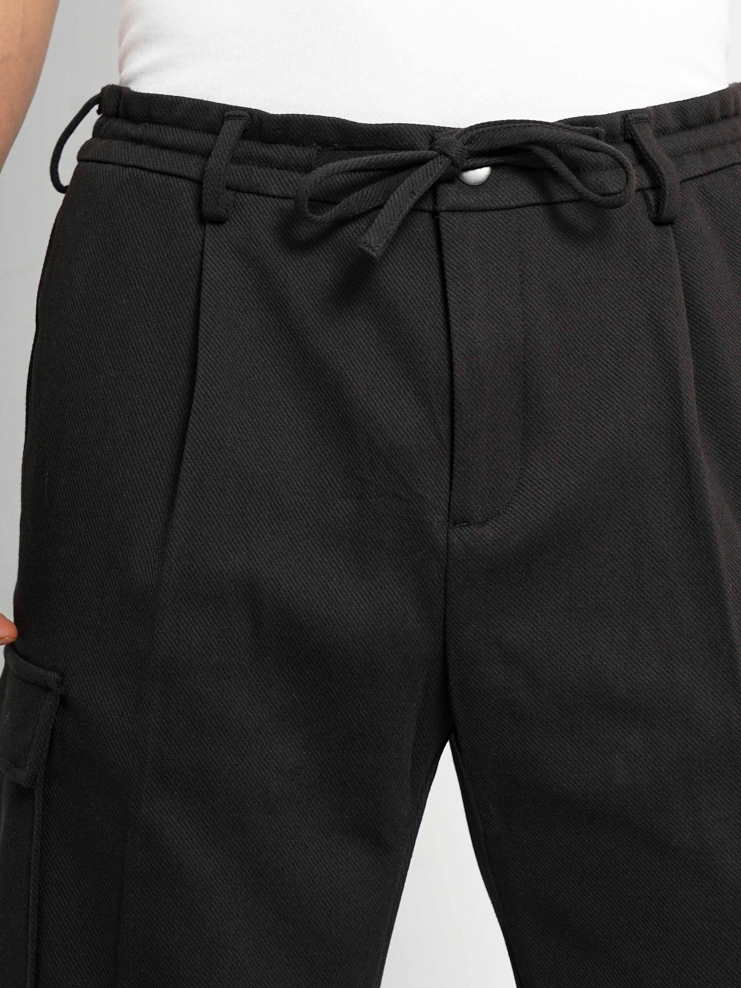 Black Straight Fit Cargos