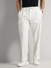Celio* Cotton Relaxed Fit Off White Trouser
