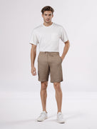 Celio* Men Brown Solid Bermuda Fit Linen Shorts