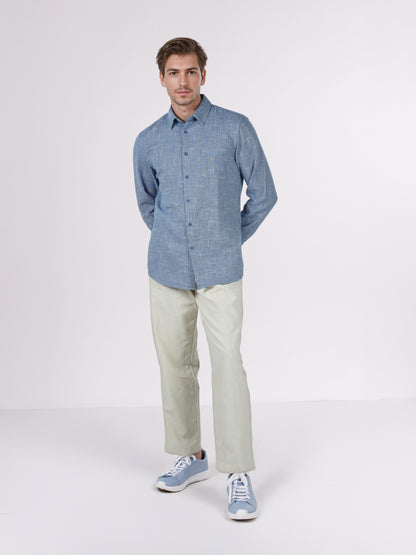 Celio* Men Blue Solid Regular Fit Cotton Shirts