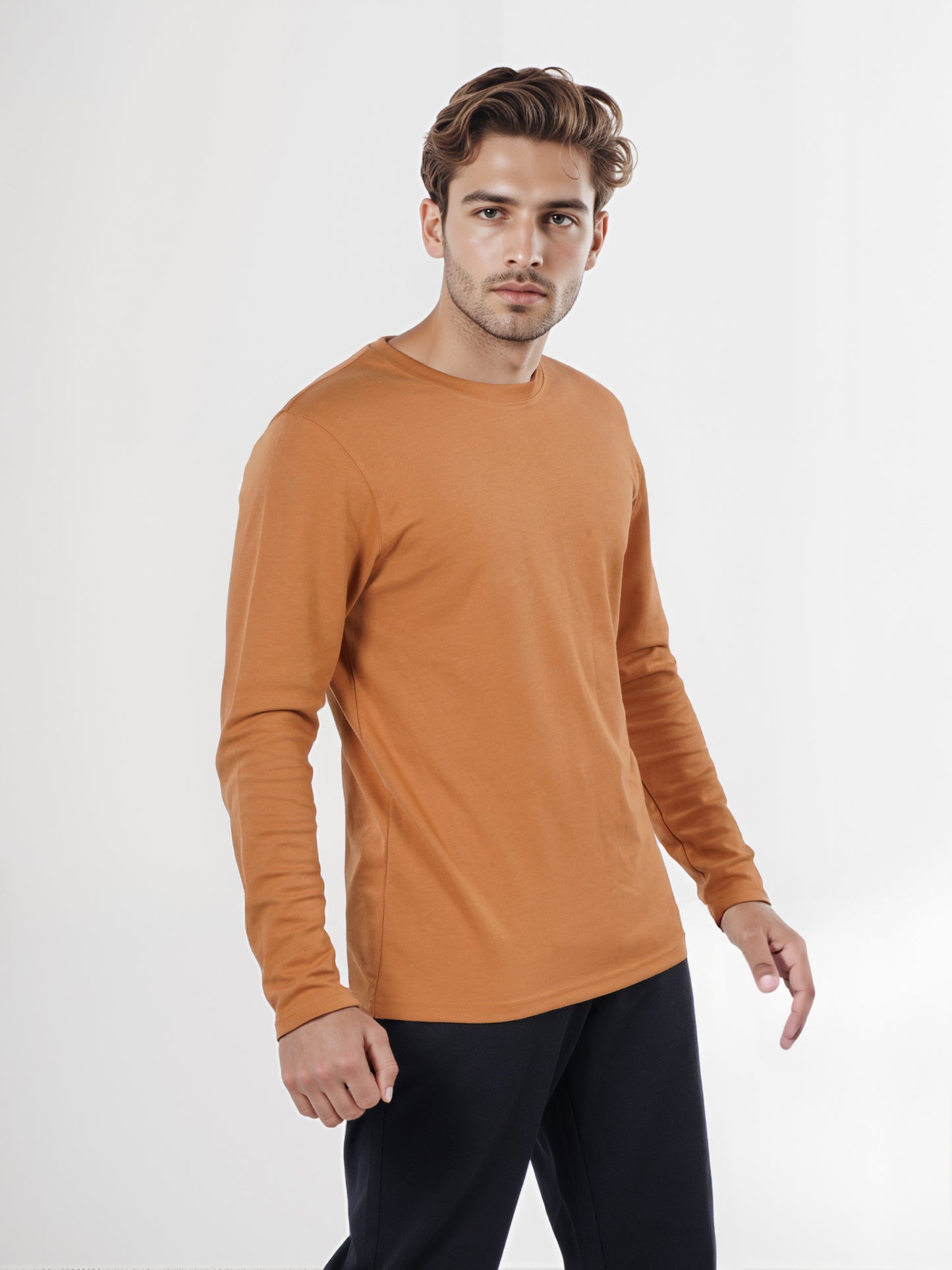 Celio* Men Brown Solid Regular Fit Cotton T-Shirt