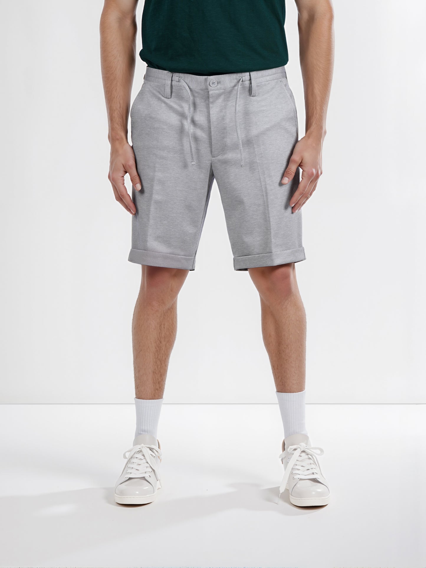 Celio* Men Grey Solid Regular Fit Polyester Bermuda Shorts