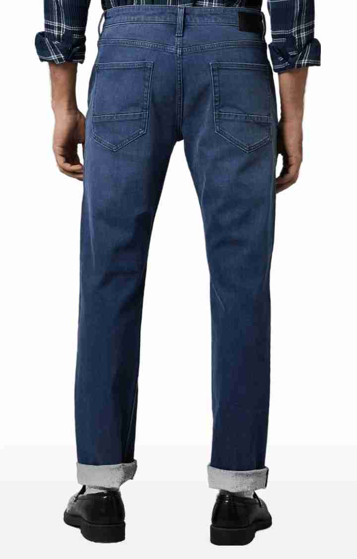 Navy Blue Straight Slim Fit Jeans