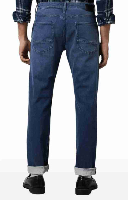 Navy Blue Straight Slim Fit Jeans