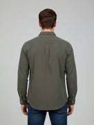 Celio* Men Olive Overshirt Solid Cotton Shirts
