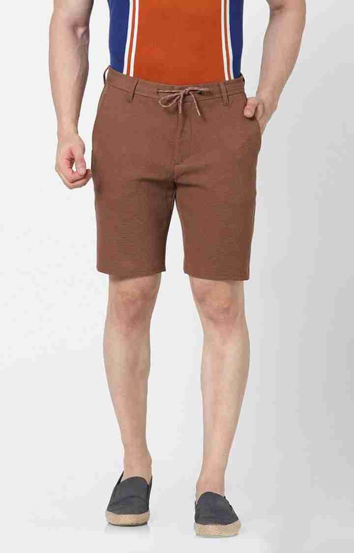 Brown Regular Fit Shorts