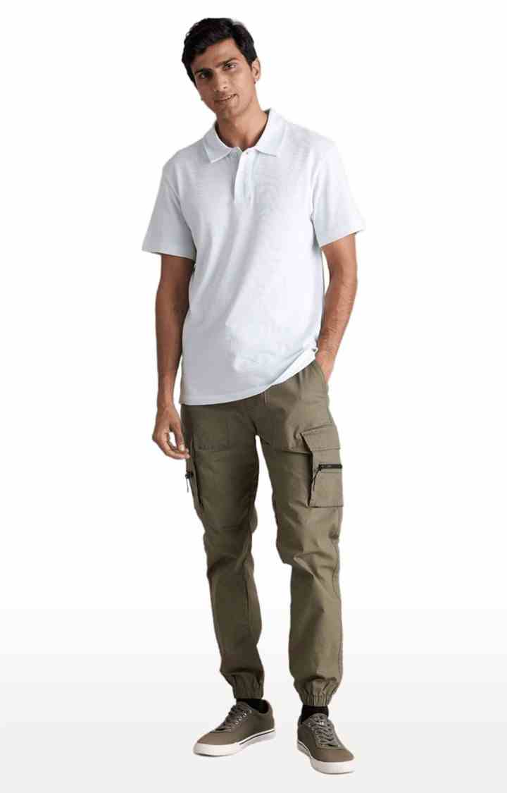 Khaki Regular Fit Cargos