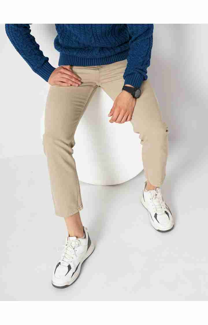 Beige Regular Fit Jeans