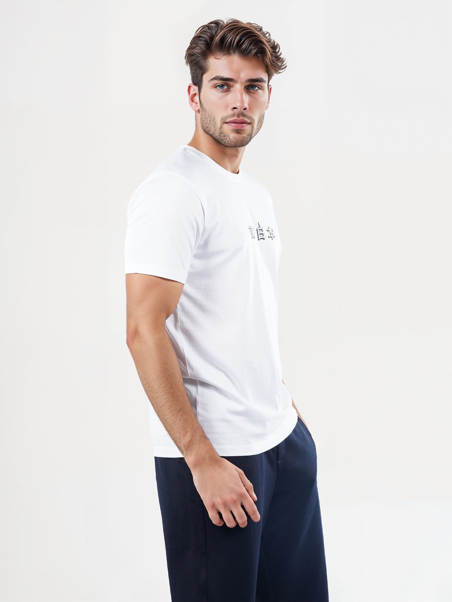 Celio* Printed Straight Fit Cotton Off White T-Shirts