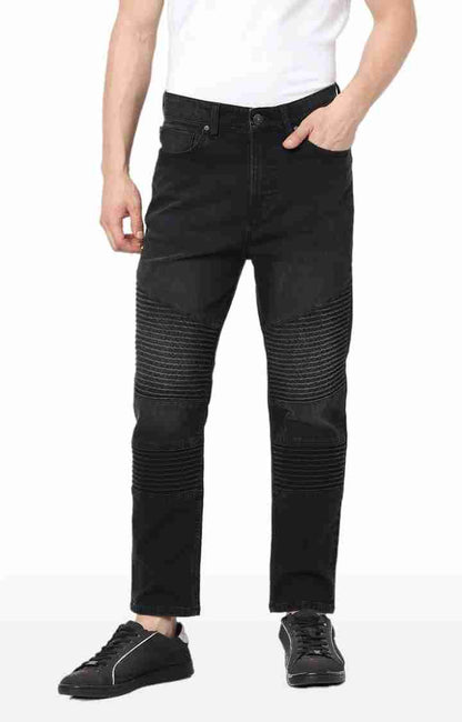 Black Slim Fit Denim Joggers