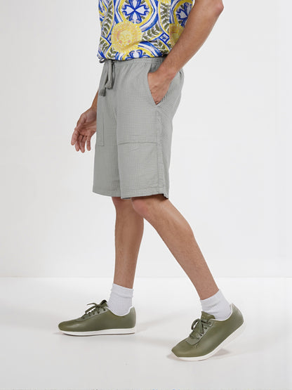 Celio* Cotton Regular Fit Green Bermuda