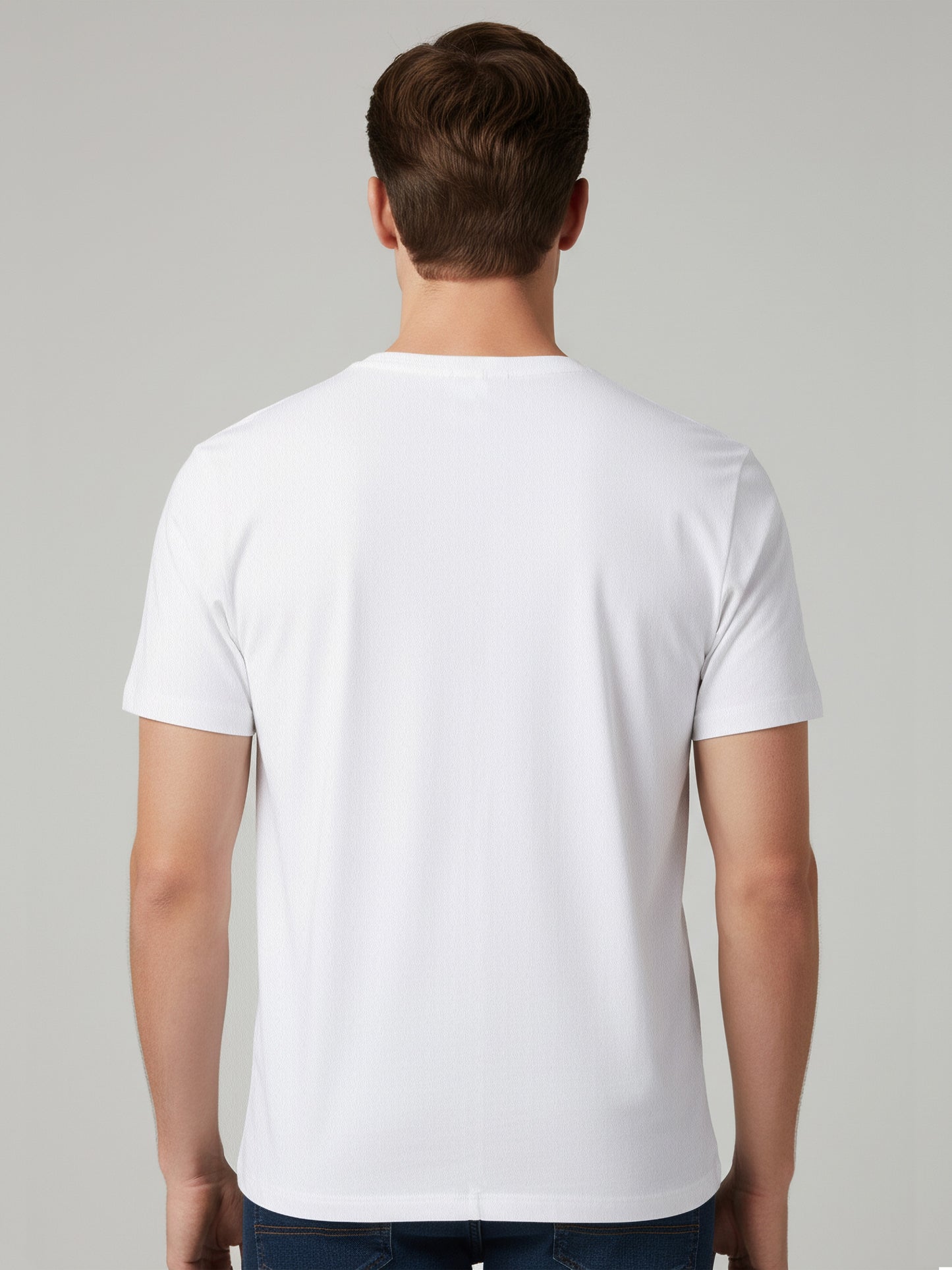 Celio* Men White Solid Slim Fit Cotton T-Shirts