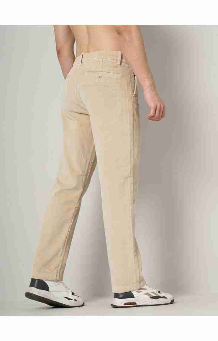 Beige Regular Fit Trousers