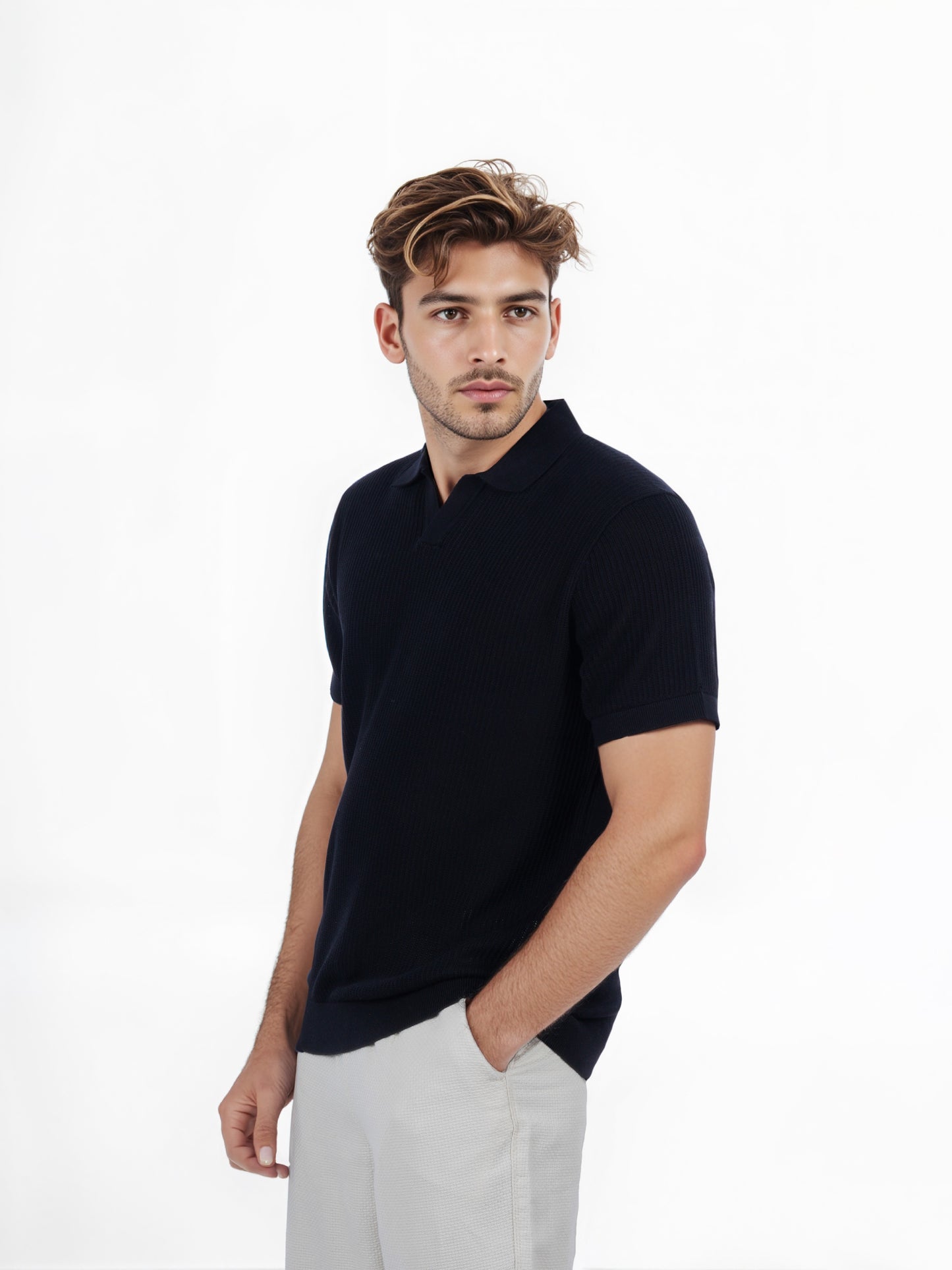 Celio* Men Black Solid Regular Fit Cotton T-Shirt