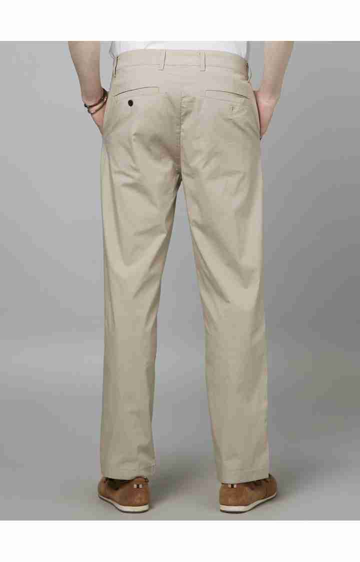 Beige Relaxed Fit Trousers