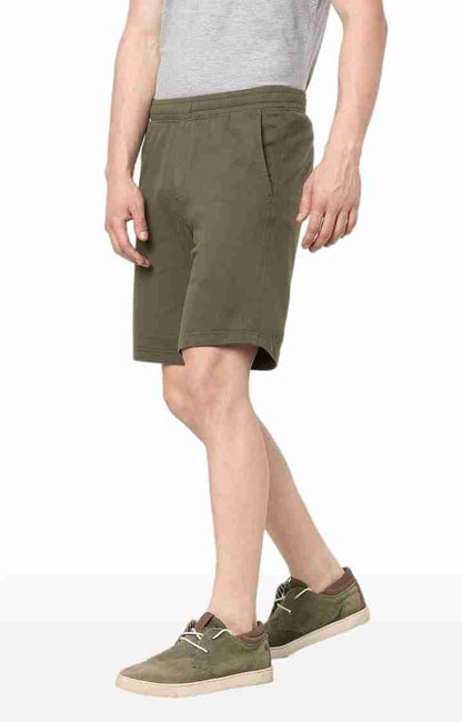 Olive Regular Fit Shorts