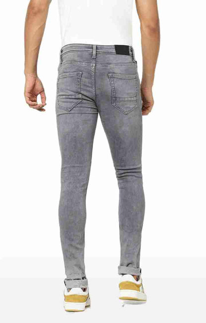 Grey Straight Slim Fit Jeans