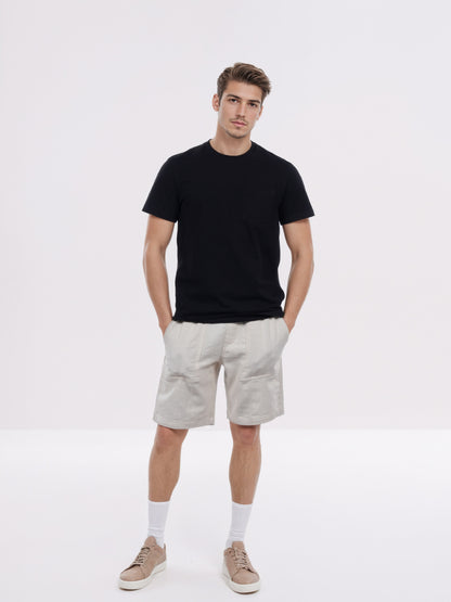 Celio* Men Black Solid Regular Fit Cotton T-Shirt